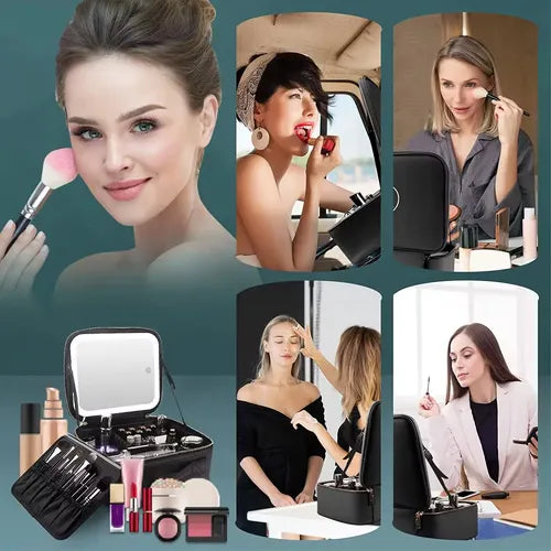 Maleta Maquillaje Profesional con Luz LED y Espejo