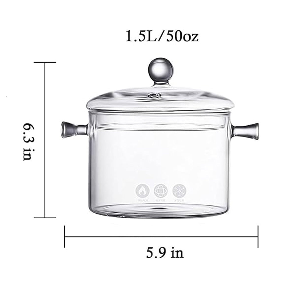 Olla Vidrio Tapa Transparente 1.5Lt