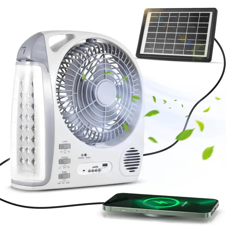 Ventilador Recargable PANEL SOLAR 8028